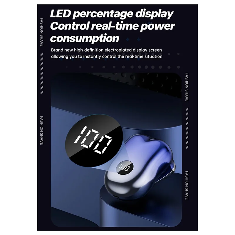 A44F-3D Floating Magnetic Blade Men Electric Shaver Mini Portable Beard Cutter Rechargeable Rotary Electric Shaver