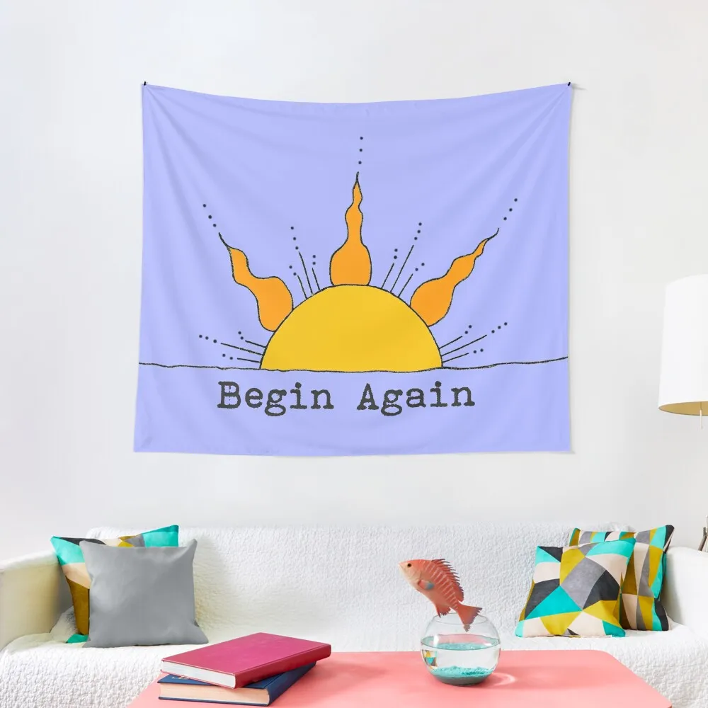 

Begin Again Sun Inspirational Sunrise Tapestry Japanese Room Decor Wall Decor Tapestry