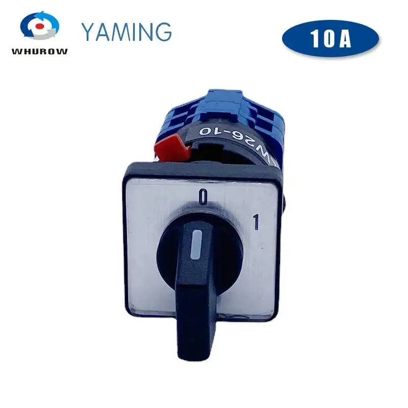 LW26-10A Single Hole Mounting Size 16.2mm 1/2/3/4 Poles Rotary Cam Switch Changeover Selector Silver Contact Power Control