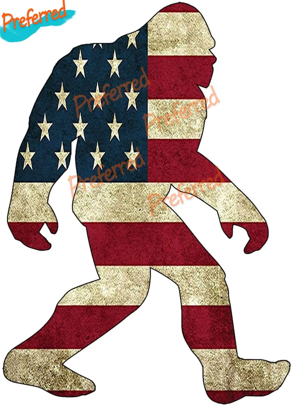 Rogue River Tactical American Flag Bigfoot Beast Sticker Bumper Car Decal for Car, Cup, Laptop, Logo or Car Sticker Vinyl Decal