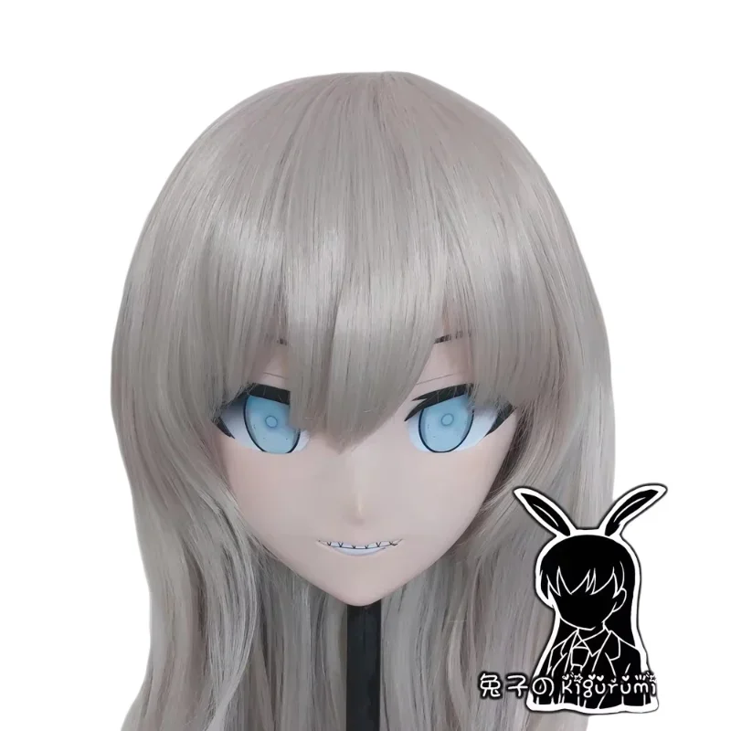 (R-Mask 03) Full Head Female Resin Cosplay Anime Arknights Lappland Kigurumi Mask BJD Crossdresser Doll Transgender Mask