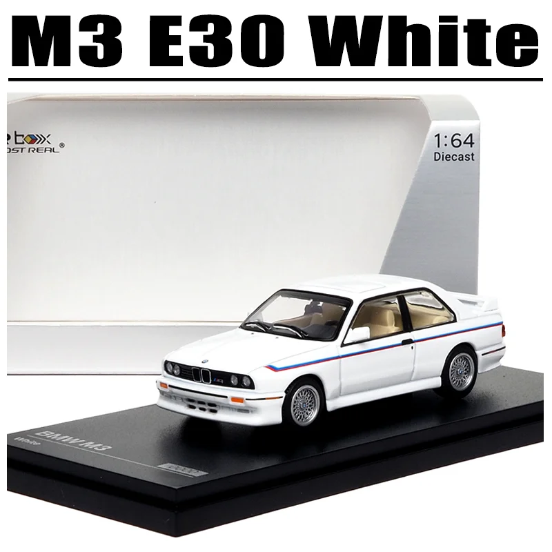 

AR BOX 1/64 M3 E30 White Alloy Toy Motor Vehicle Diecast Metal Model Gifts