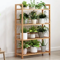 4 Tier Ladder Bamboo Kitchen Bathroom Laundry Shelf BookShelf Storage Rack Shop Display Rack