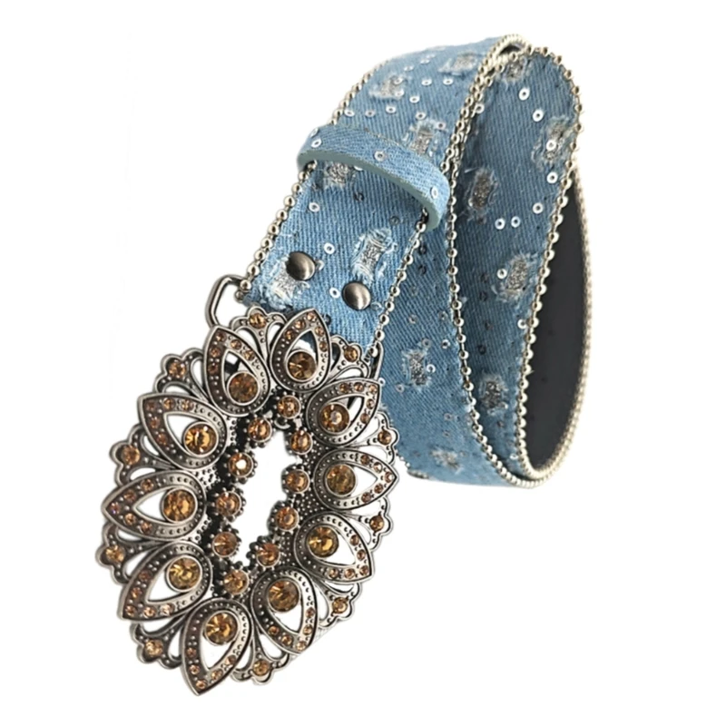 Women Elegant Rhinestones Belt for Pants Jeans Blingbling All Matching Waistband DropShipping