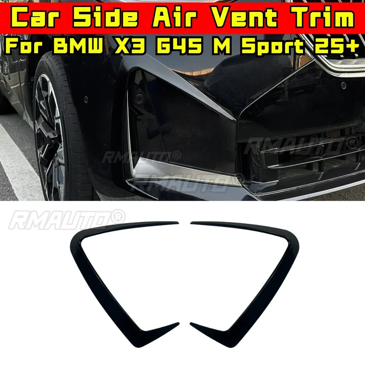 

Car Side Bumper Air Intake Vent Splitter Accessories For BMW X3 G45 M Sport 2025+ Bumper Splitter Cover Air Vent Trim Body Kit