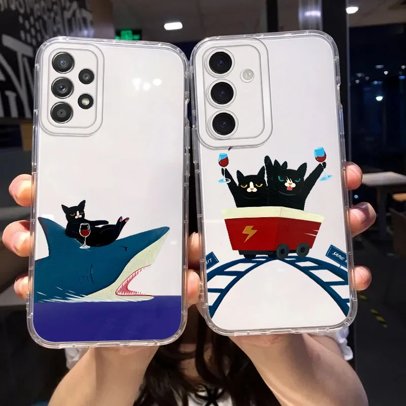 เคสโทรศัพท์ลายแมวตลกๆ สไตล์ชีวิตประจำวัน น่ารัก นุ่ม สำหรับ Samsung Galaxy A36 A13 A56 A73 A54 A14 A55 A23 A33 A34 A35 A15 A25 A26 A24
