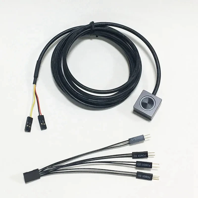 Computer Desktop Switch PC Motherboard External Start Power On/Off Button Extension Cable For DIY Button Durable Easy To Use Red image 2