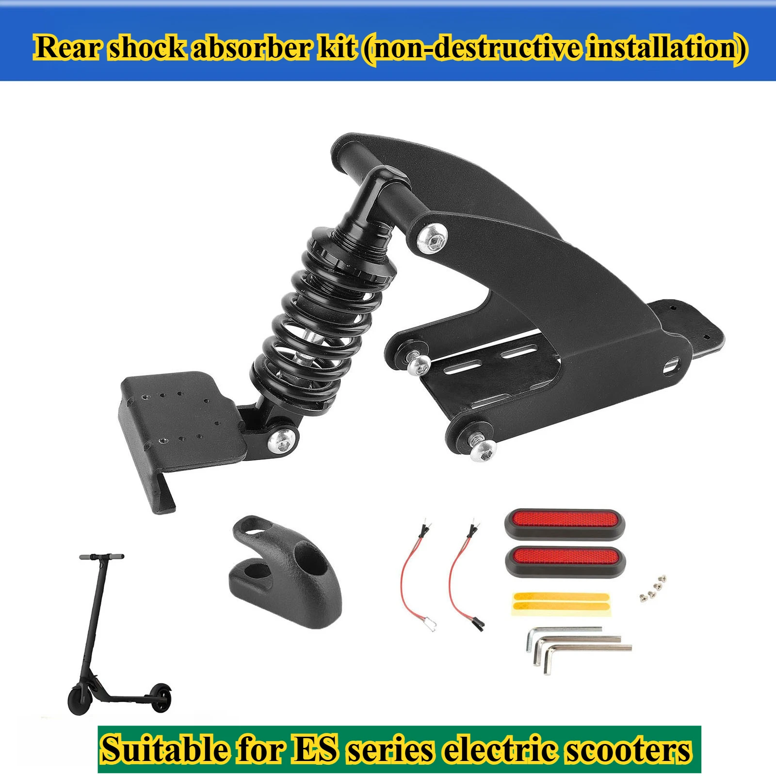 

Suitable for Ninebot ES2/ES4/ES5ES Scooters with Non-destructive Installation of Rear Suspension Springs and Shock Absorbers