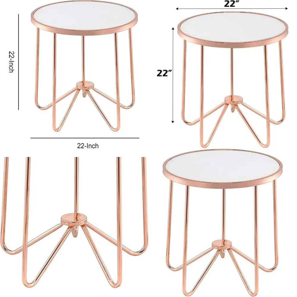 

Журнальный столик Alivia из матового стекла с акцентами цвета розового золота