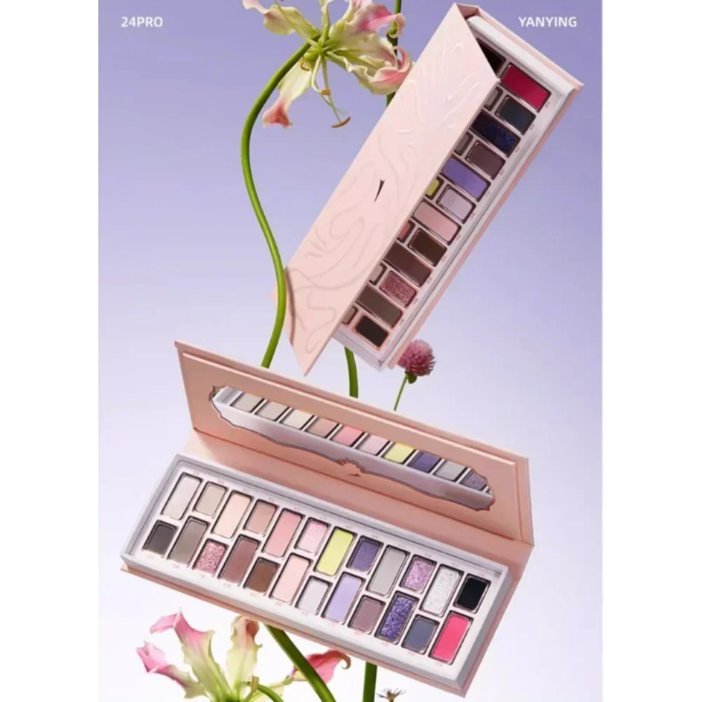 Qian Yan Paleta de sombras de 24 cores fosca brilhante pérola glitter de longa duração à prova d'água azul esfumaçado cosméticos de maquiagem coreana