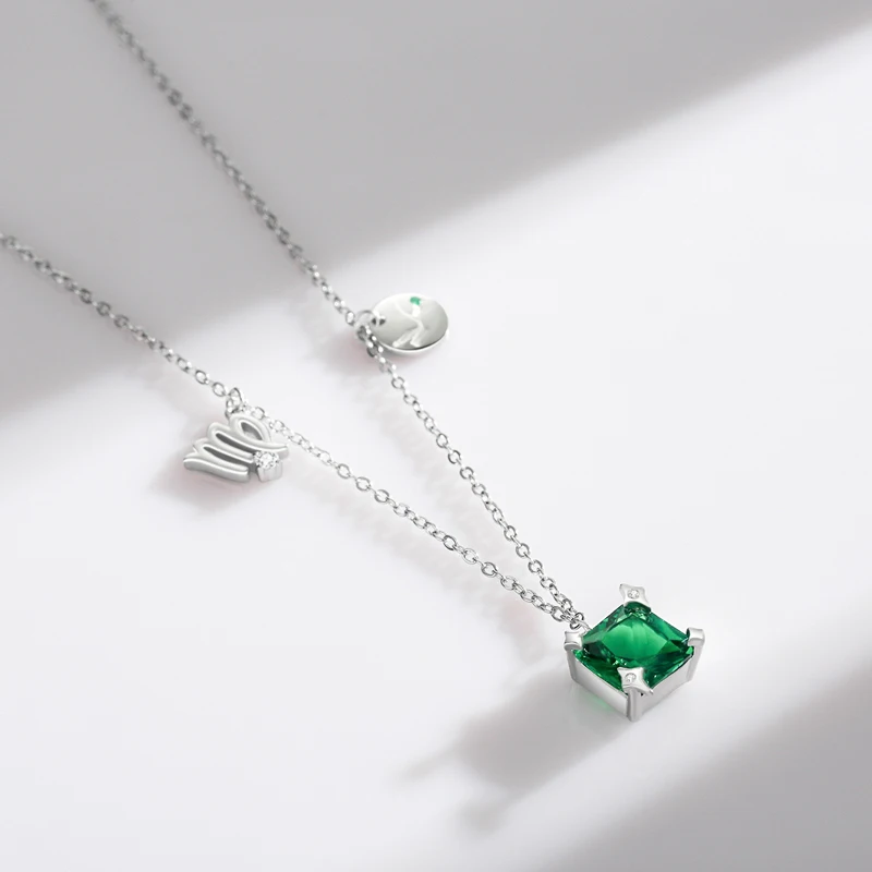 Modian 925 Sterling Silver Rainbow Zirconia Scorpio Birthstone Zodiac Sign Symbol Charm Pendant Necklaces For Women Fine Jewelry