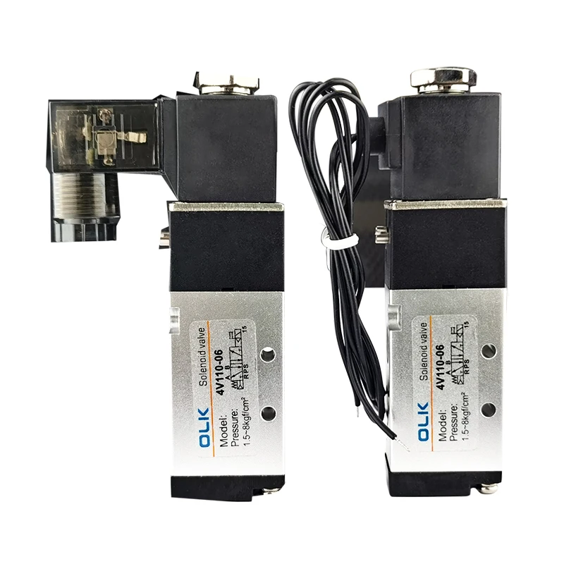 

4V110-06 1/8" 5 Way 2 Position Pneumatic Control Solenoid Valve AC220V DC24V DC12V AC110V AC24V Electric Magnetic Valves