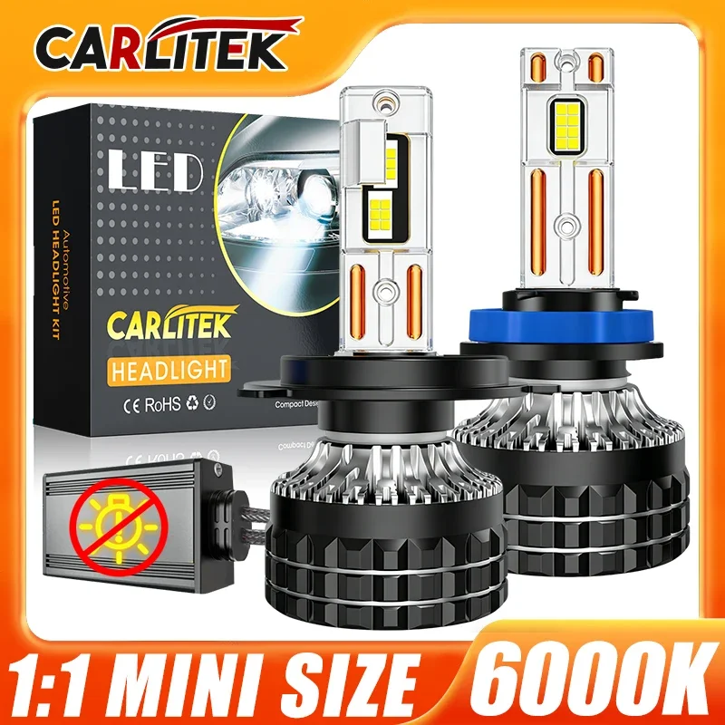 

Автомобильные светодиодные фары CARLitek H1 H4 H7 K5C H4 LED Canbus, лампы H11 H8 9005 9006 HB3 HB4 9012 HIR2, противотуманные фары, автомобильные лампы с 2 медными трубками