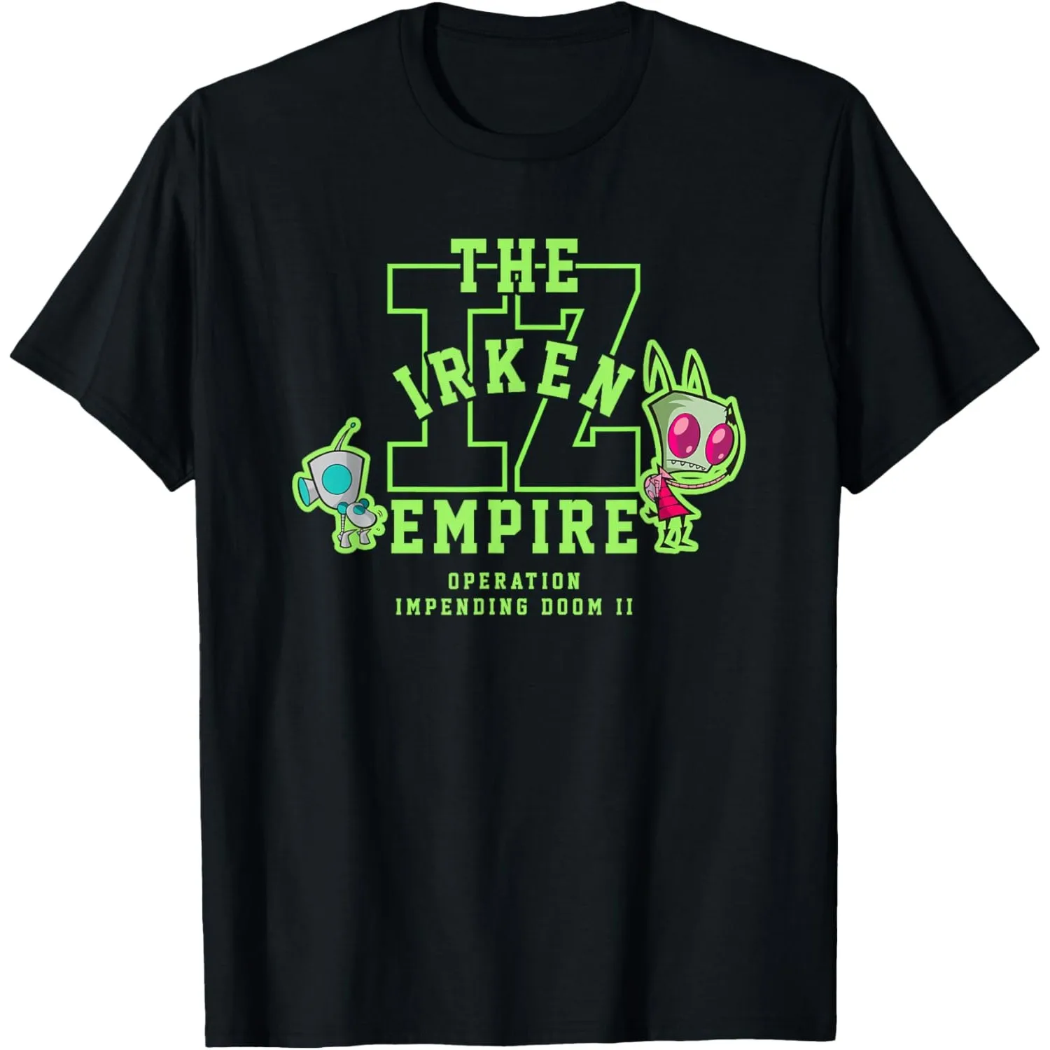 

Invader Zim Irken Empire Operation Impending Doom II Graphic Tee Casual Cotton T-Shirt
