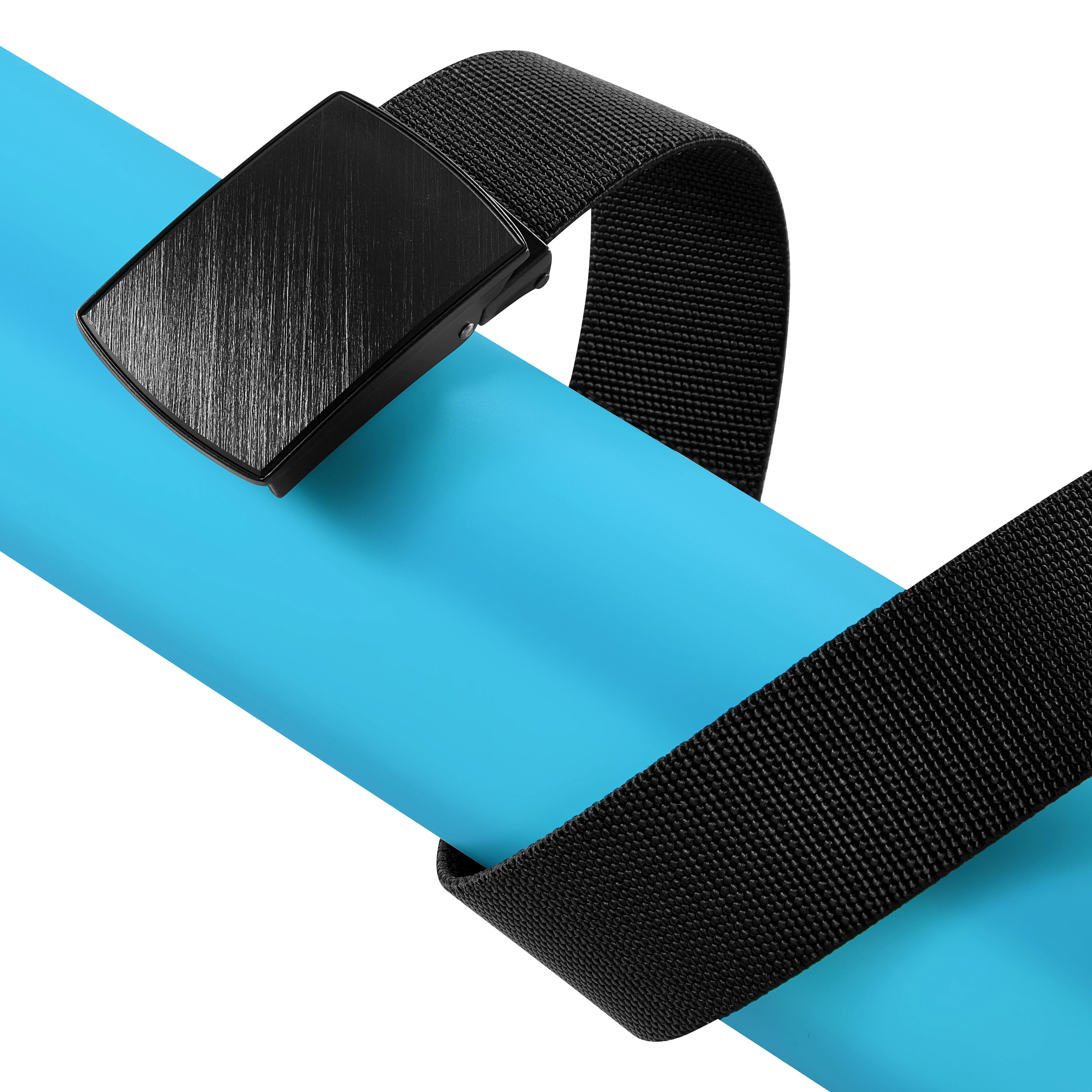 Herren-Gürtel, groß und breit, schwarz, dehnbar bis 180 cm / 71 Zoll, mit Schnappverschluss, einfach zu verwenden, zum Anpassen auf die gewünschte Länge zuschneidbar. – Detail 3