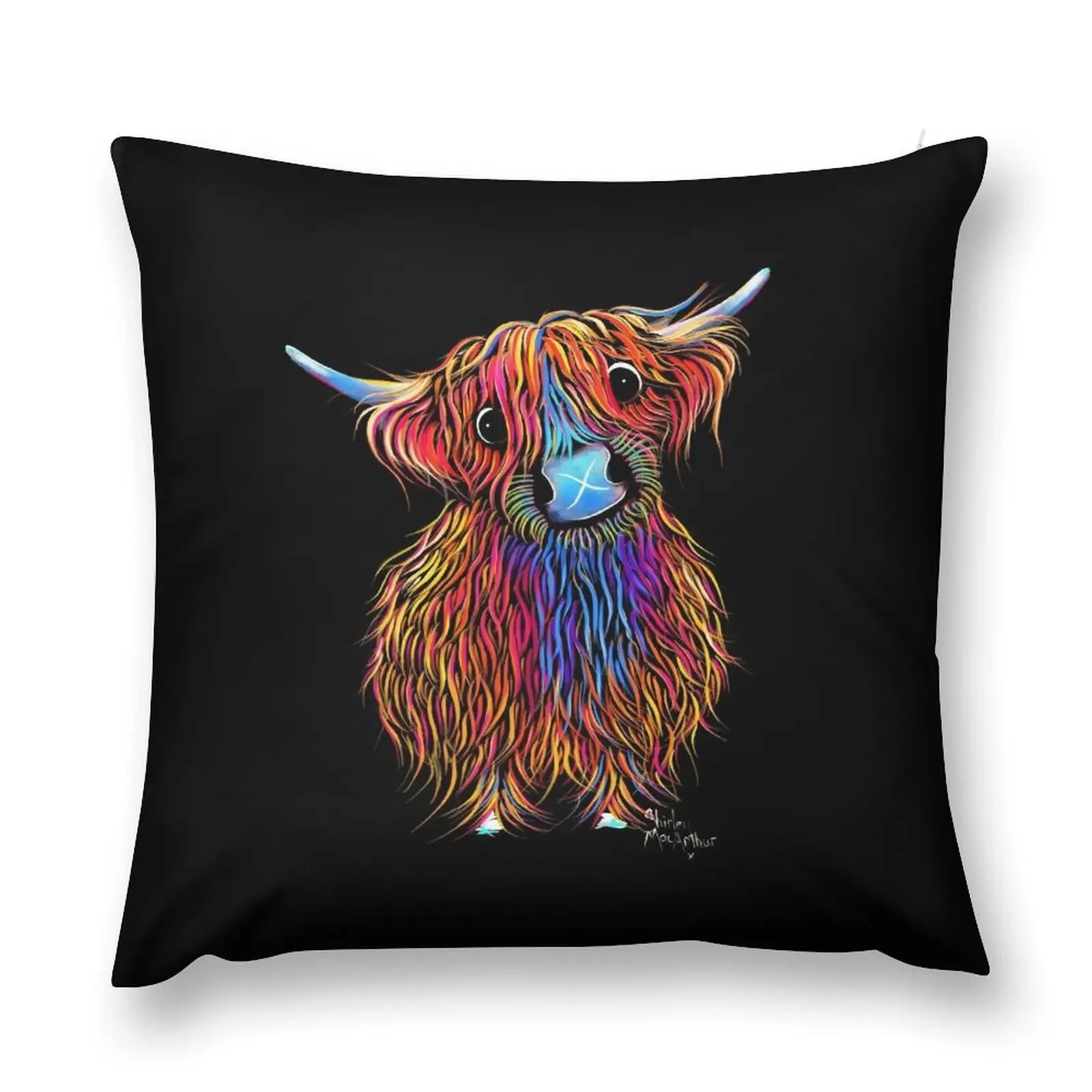 

HiGHLaND CoW PRiNT SCoTTiSH ' STeWaRT ' BY SHiRLeY MacARTHuR Throw Pillow Christmas Throw Pillows Covers Pillow Decor pillow