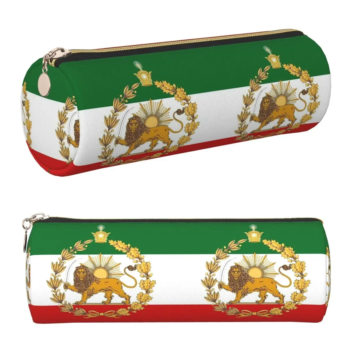 Flag Of Iran Iranian Pencil Cases Pen Holder Cylinder Pen Box Pencil Bag for Boy Girl School