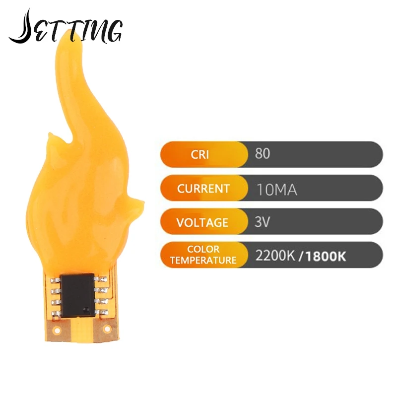 3v Led Cob Flash Candles Flexible Filament Diode Light Decoration Light Bulb Accessories DIY Candle Light Parts