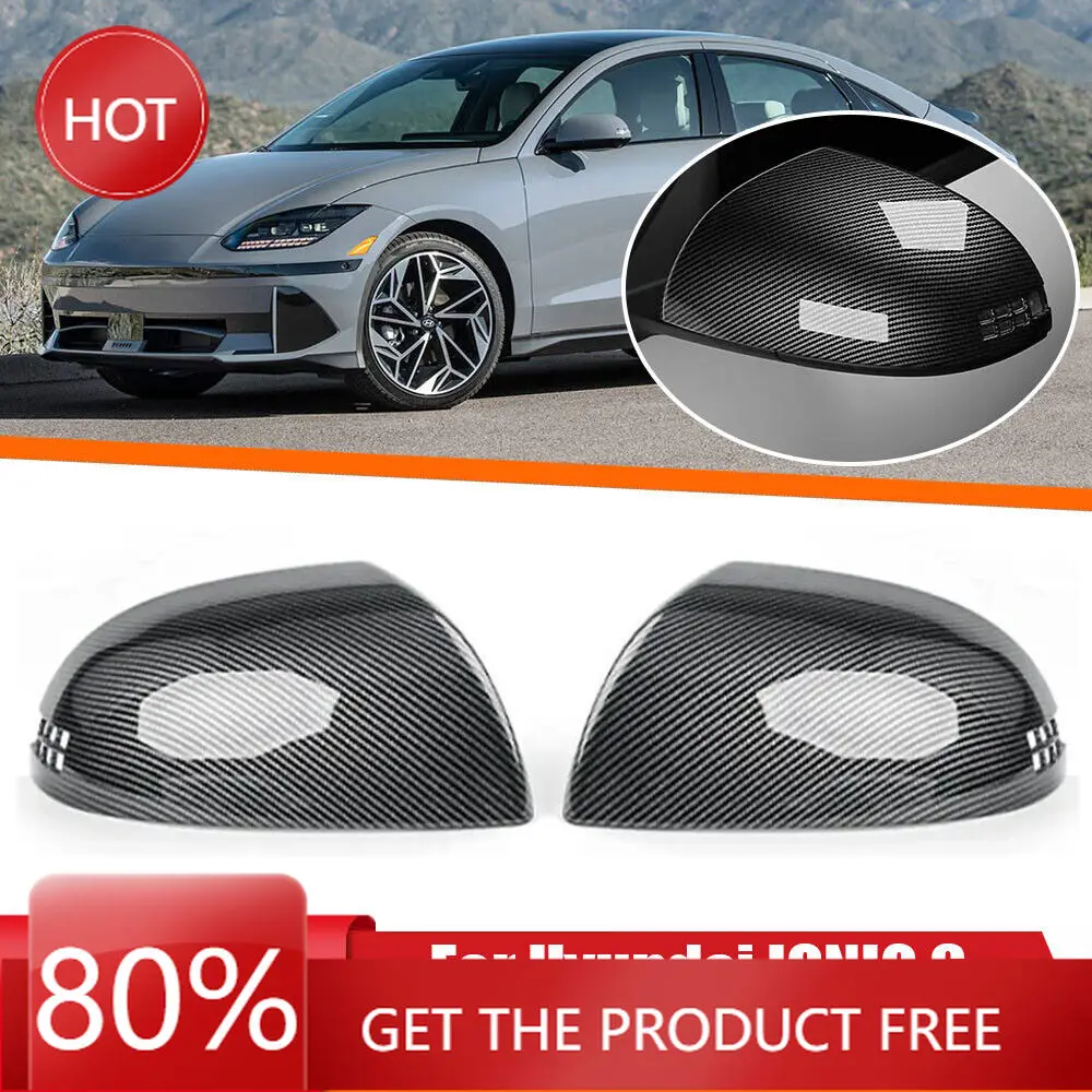 

Mirror Covers For Hyundai IONIQ 6 2023 2024 Car Sticker Rearview Side Mirror Cover Wing Cap Exterior Door Rear View Case Trim Ca