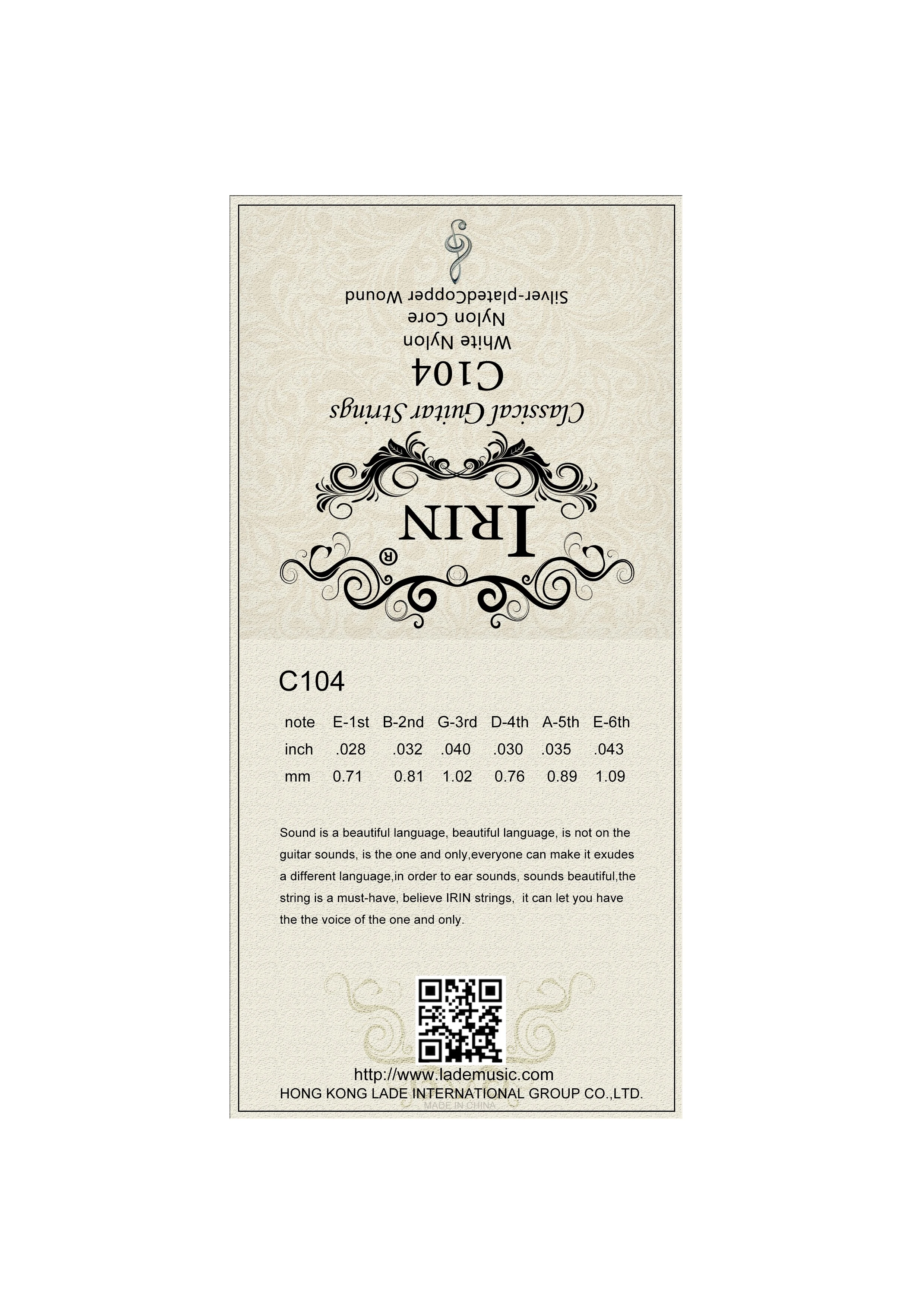 IRIN Classical Guitar Strings 6Strings High Quality Nylon Fiber Strings For Guitar Classical Musical Instruments Guitar Parts