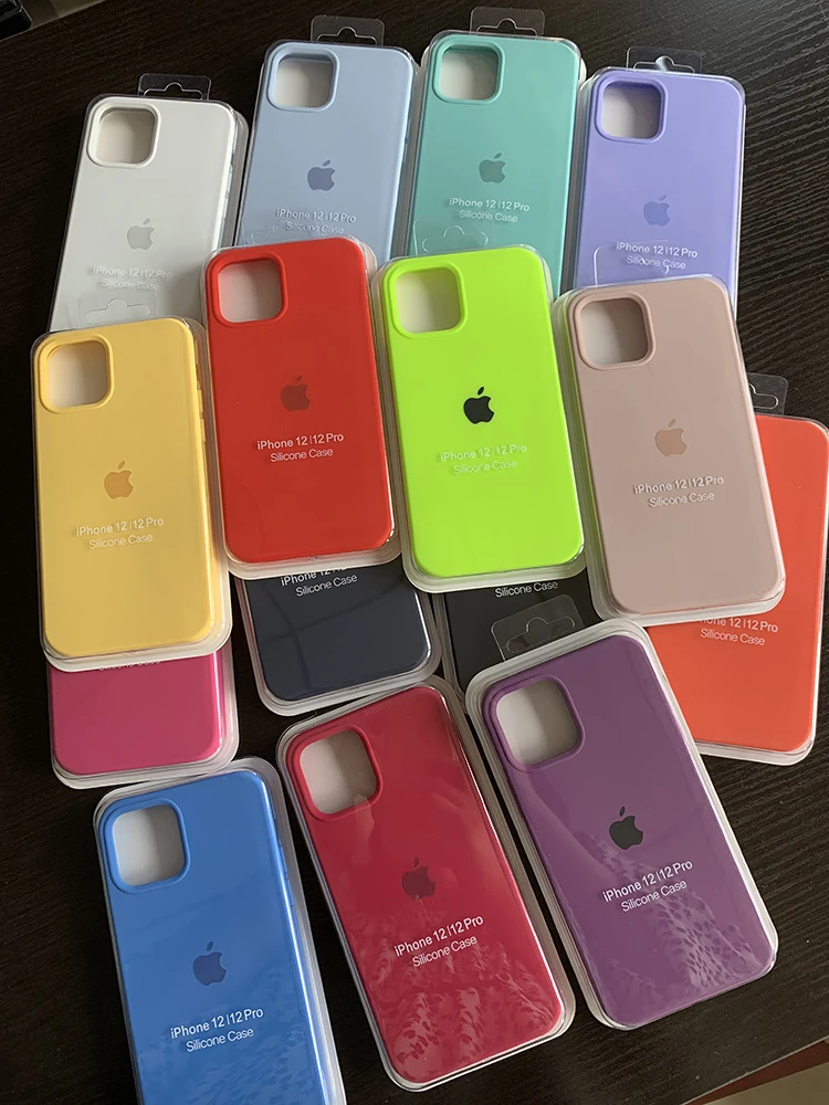 Original Liquid Silicone Phone Case for iPhone 15 16 14 13 12 11 Pro Max Apple Cases for iPhone 12 13 11 14 15 Full Logo Cover