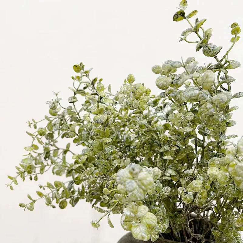 Lebensechte 9-köpfe künstliche kleine Blätter Eukalyptus Retro gefälschte Blumen langer Zweig für Zimmer Hochzeit ländliche Außendekoration – Detail 6