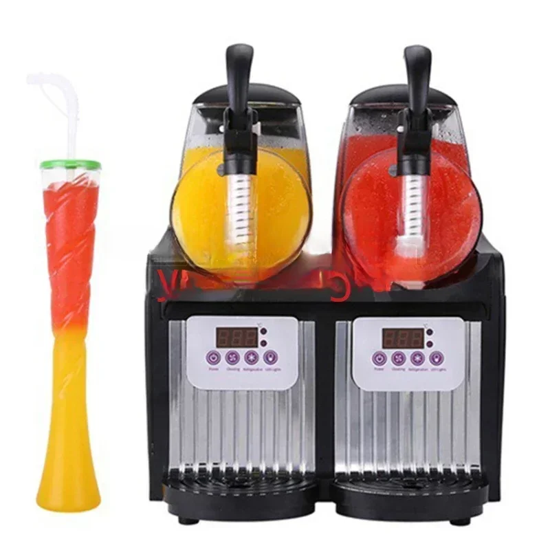 5L Commercial Slushy Machine 2.5L x 2 Double Tank Electric Automatic Slush Maker  Frozen Drink Snow Melting  300W