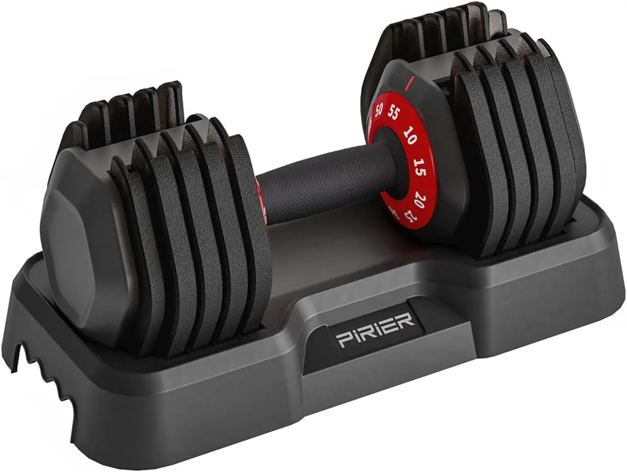 Adjustable Dumbbell 55LB Single Dumbbell Weight, 10-in-1 Weight Dumbbell with Anti-Slip Metal Handle for Full Body Workout