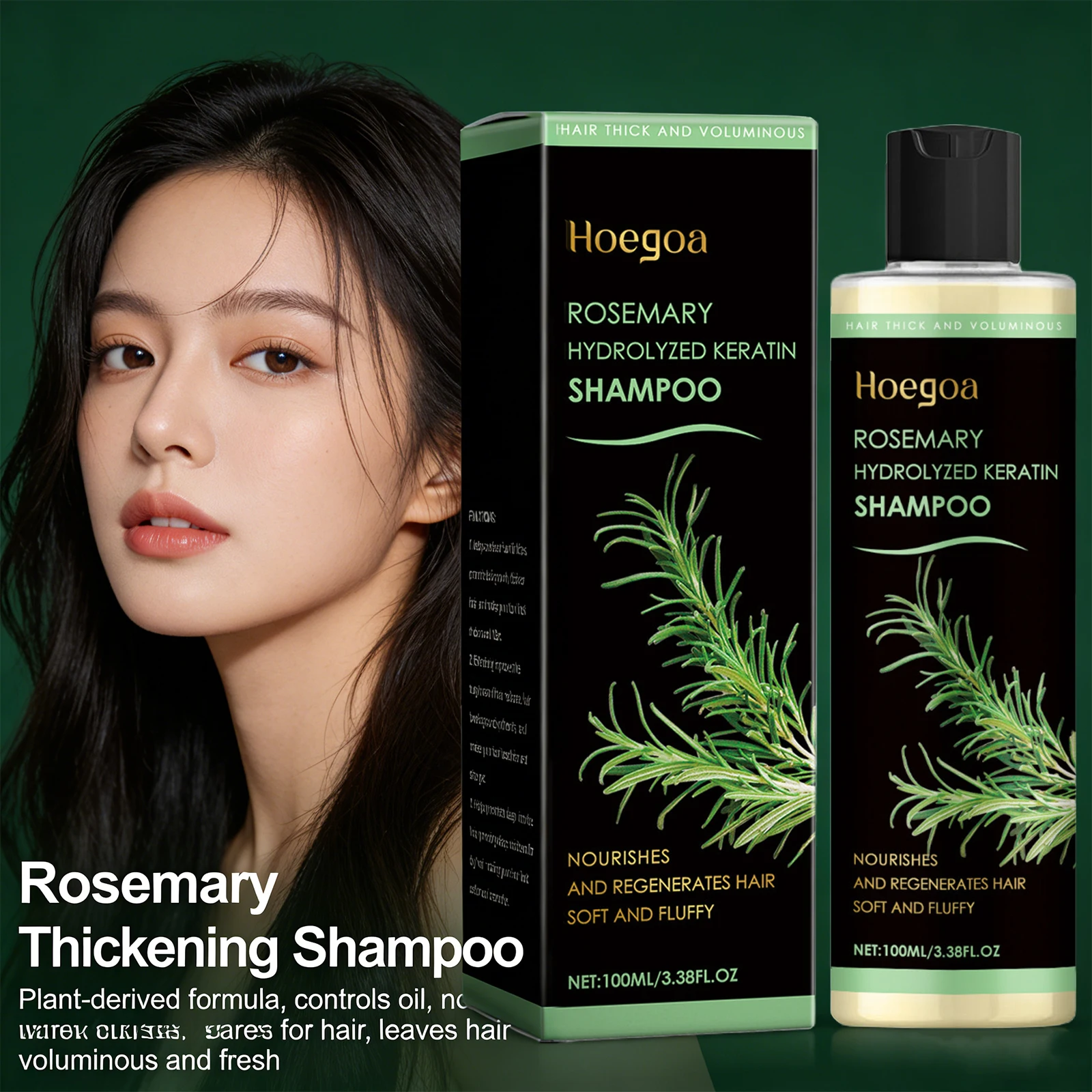 

Rosemary Hydrolyzed Keratin Shampoo Nourushes Regenerate Hair Fluffy Oil Control Cleansing Scalp Refreshing Thickening Shampoo
