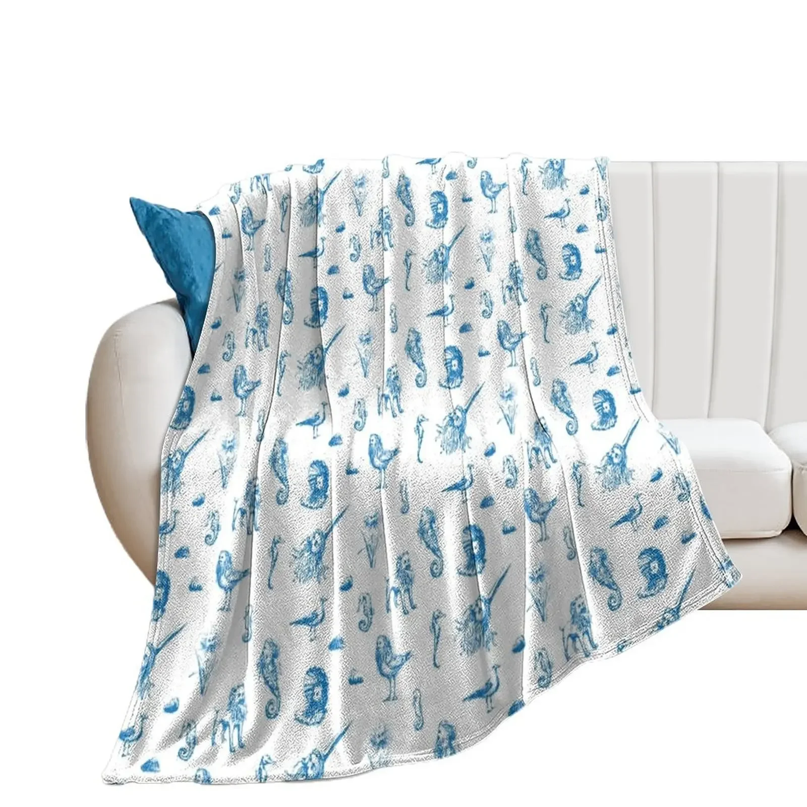 Rent-Free Blackbeard Sketches - blue Throw Blanket For Sofa Thin Sleeping Bag Blankets