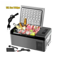 15L Small Fridge Portable Car Freezer 12V/24V Mini Refrigerator Compressor Cooler for Traveling Outdoor Activities
