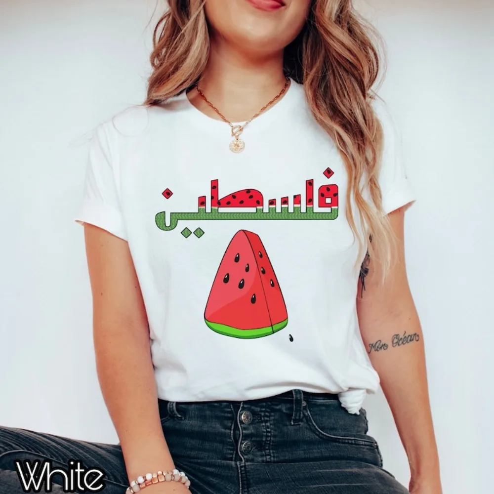 Filasteen Watermelon Shirt Watermelon Shirt Social Justice Tops High Quality Cotton Tops  Women Clothing Harajuku Graphic Tops
