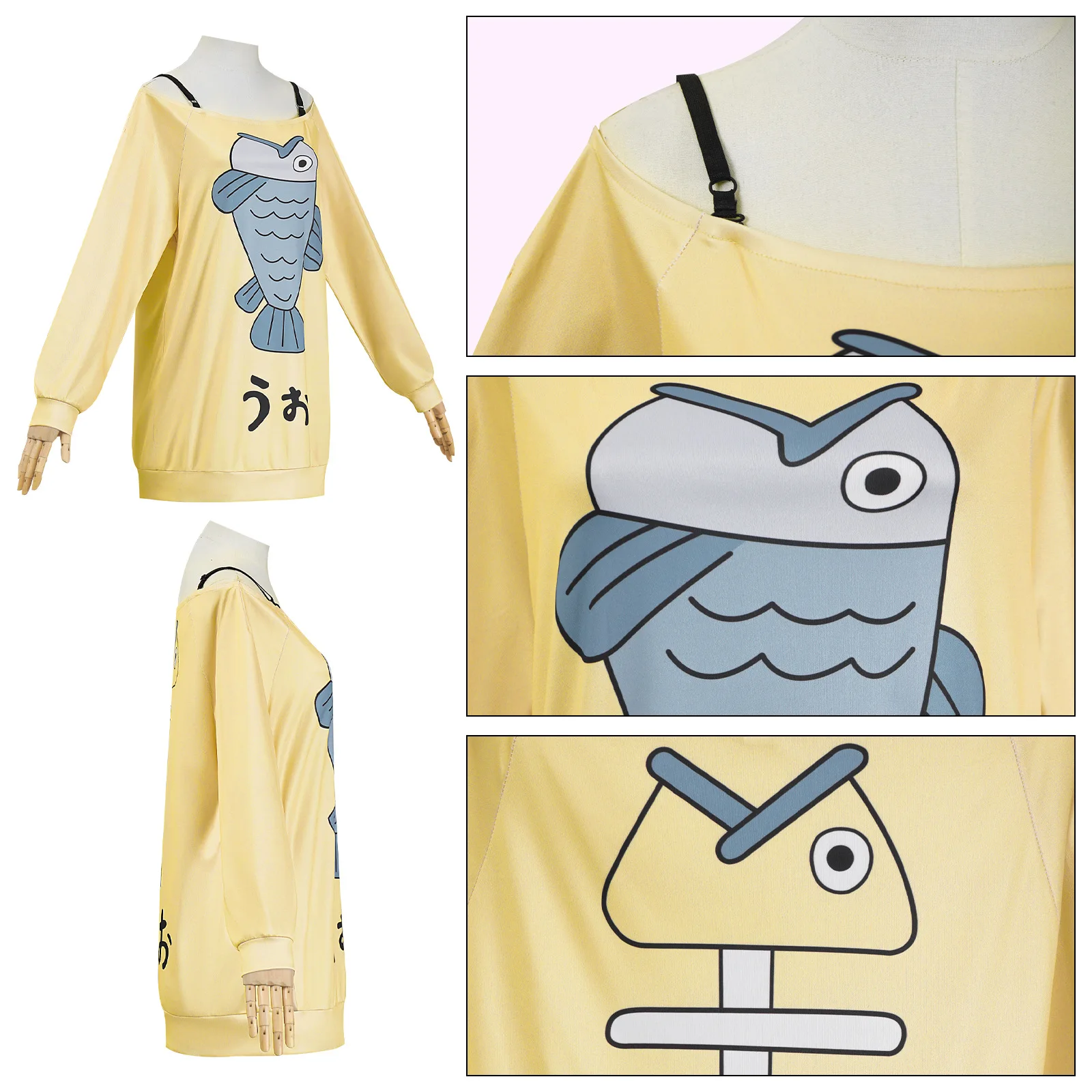 Anime DAN DA DAN Momo Ayase Cosplay Costume Momo Yellow Sweatshirt Woman Daily Uniform Halloween Party Roleplay Outfit