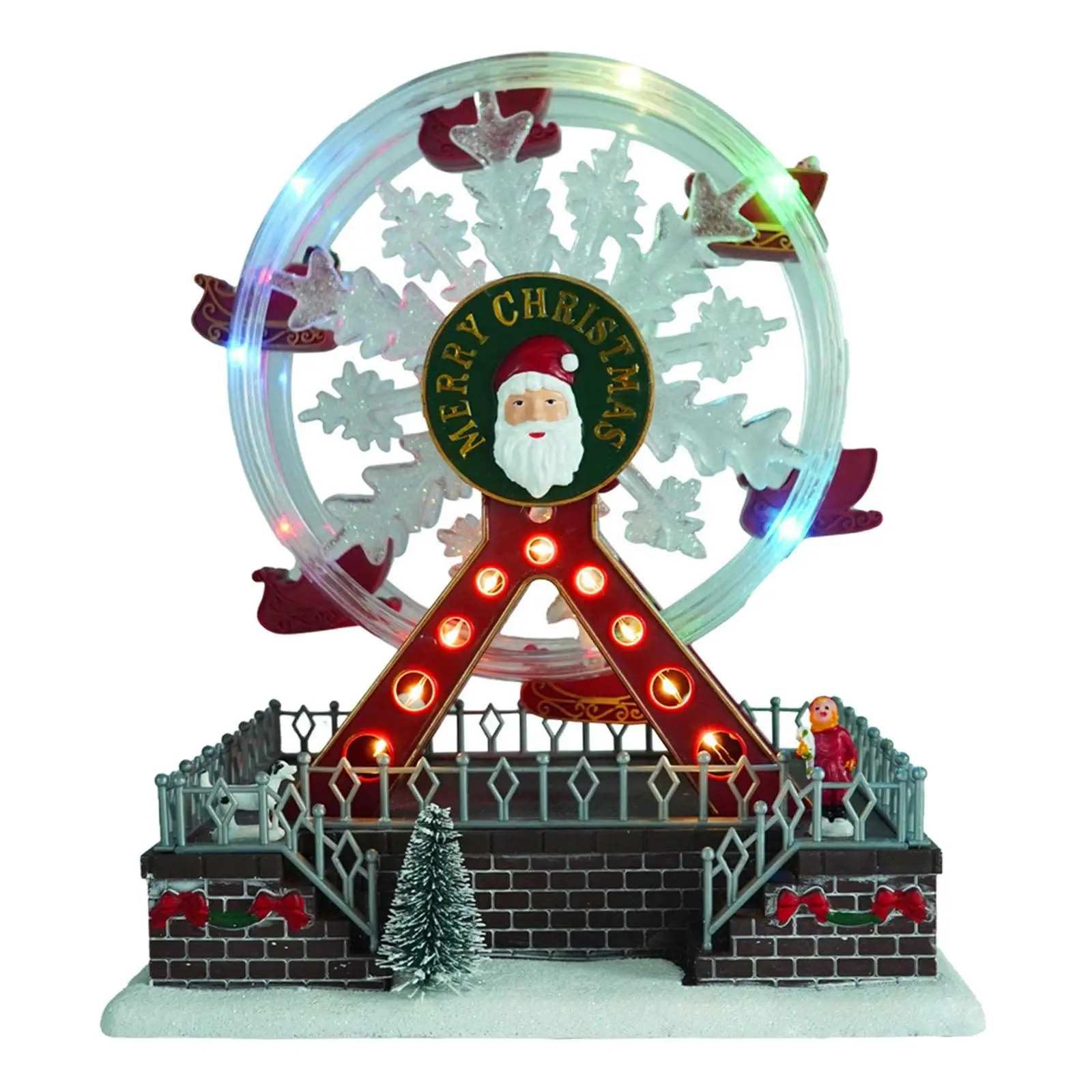 Christmas Wheel Animated Pre lit Musical Christmas Village Carnival