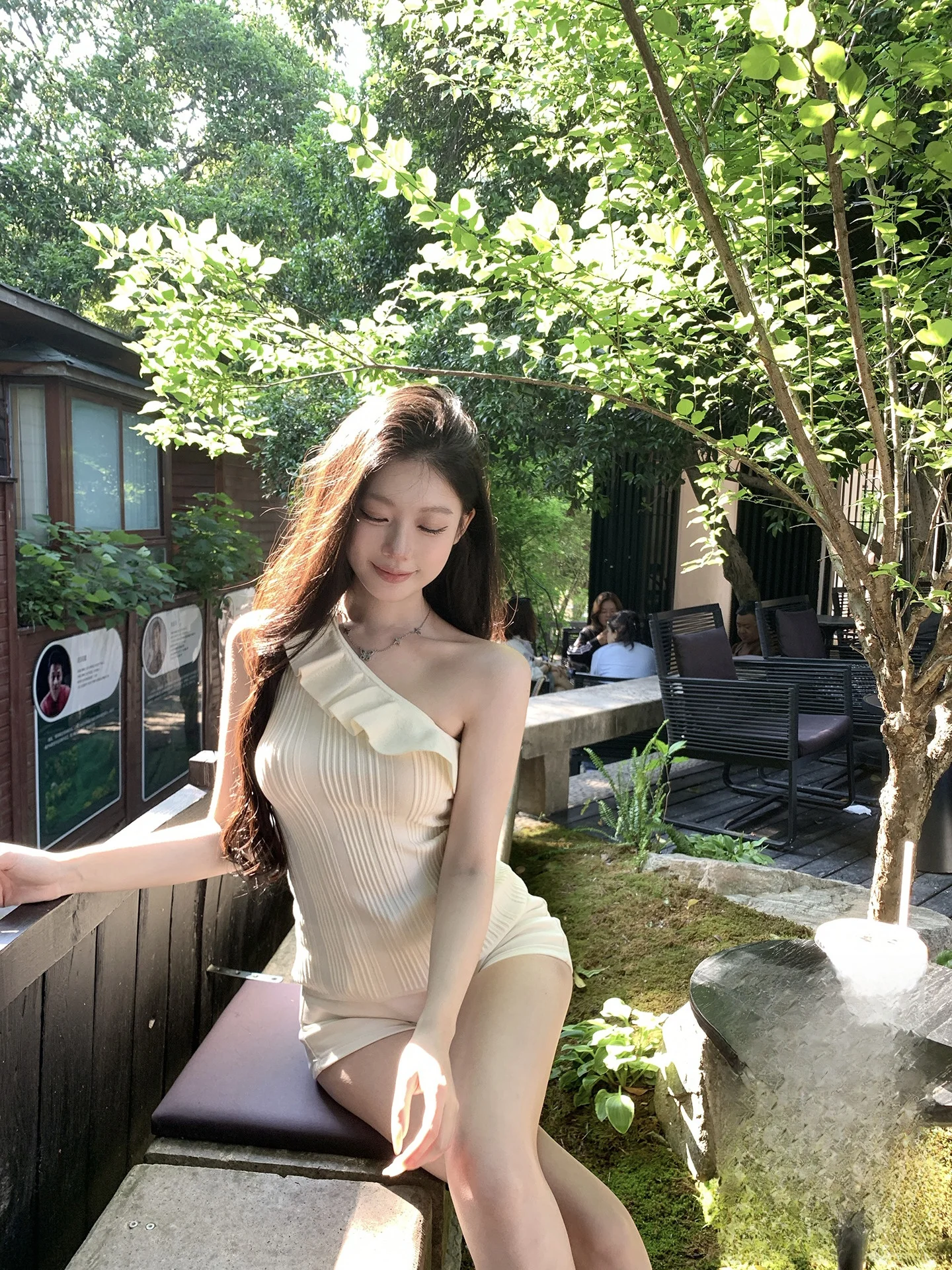 

Вязаный жилет Kubiliv с асимметричным дизайном, на одно плечо, облегающий, с кружевной отделкой, для повседневной носки, летний, модный