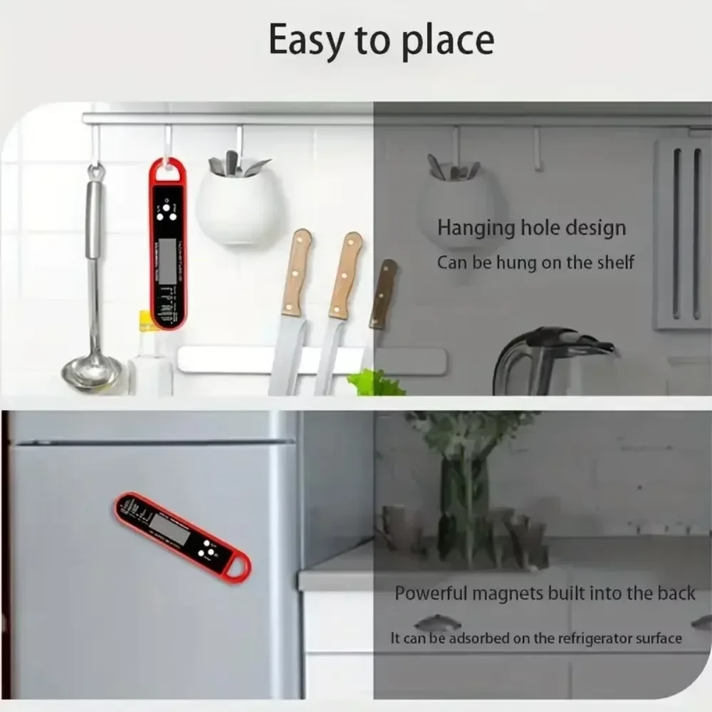 ميزان حرارة المطبخ الرقمي المقاوم للماء لطهي اللحوم في الفرن مع وظيفة إنذار شاشة LCD دوارة