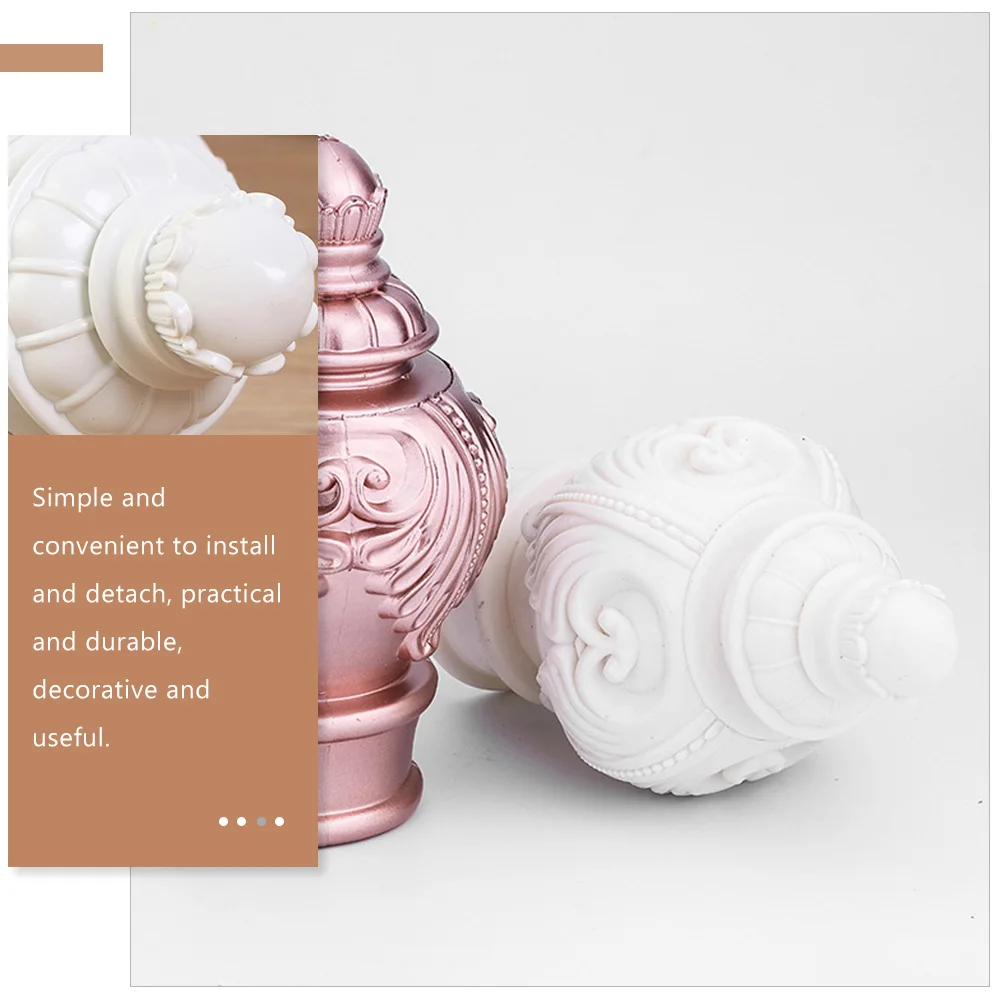 

10 Pcs Curtain Rod Plug End Ends Black Out Pole Caps Decorative Finials Curtains Rods for Vintage