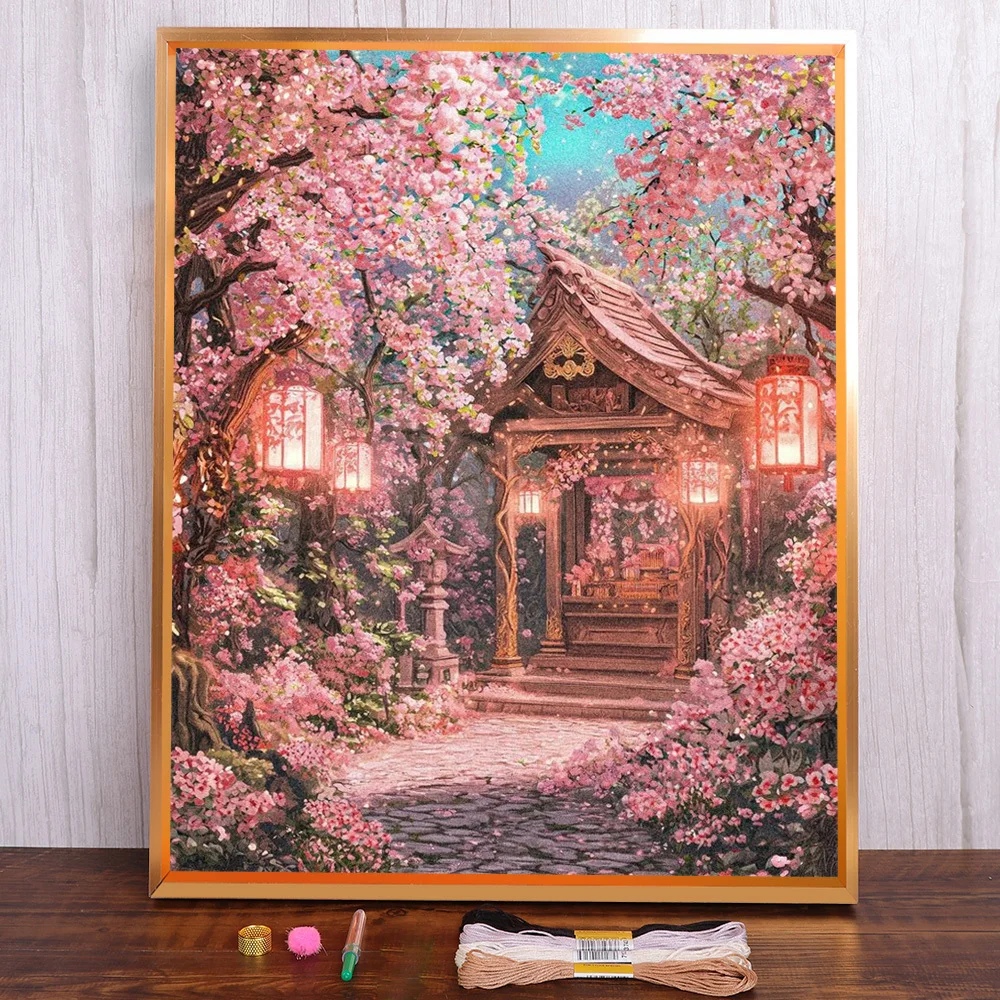 

Flower Shrine Printed Canvas 11CT Cross-Stitch Kit DIY Embroidery Craft Needlework Handiwork Sewing Promotions Sales Magic