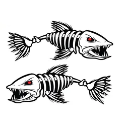 N490# 2pcs Fishing Skull Car Sticker Waterproof Vinyl Decal Car Accessories Pegatinas Para Coche DIY Car Styling