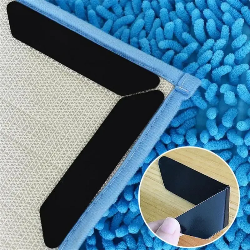 8pcs Reusable Rug Grippers Carpet Non-slip Sticker Anti Skid Corners Pads Non Slip Tape Mat Carpet Grip Stopper Sticker Tape