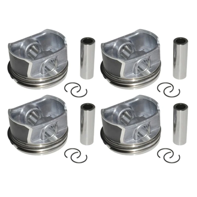 20Mm Engine Piston & Rings Set Pin 06D107066C, 06D198151B Silver For  A3 A4 A6 C6 2.0 Golf GTI / Jetta GLI / Passat