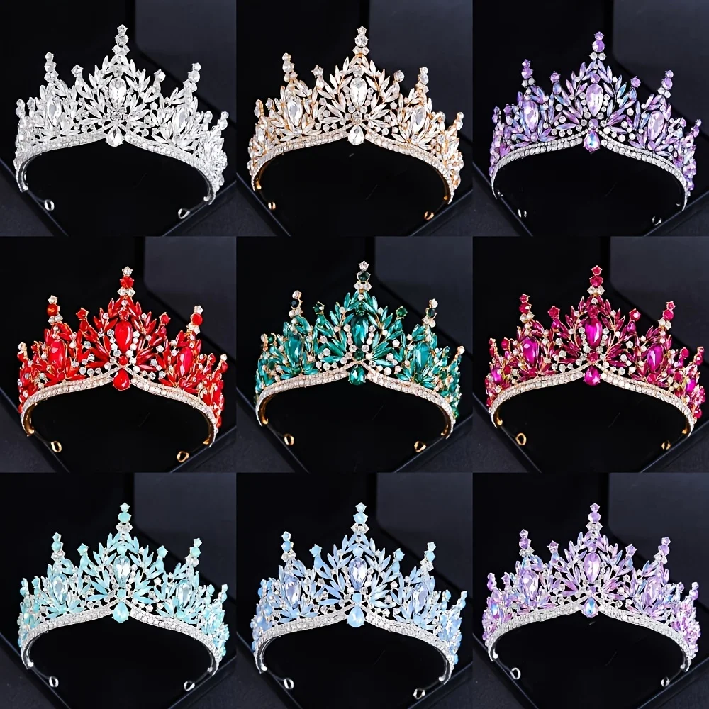 Diadèmes et couronnes en cristal baroque pour femmes, bandeau de fête de bal, accessoires de cheveux de mariage, bijoux couronne diadème cadeau