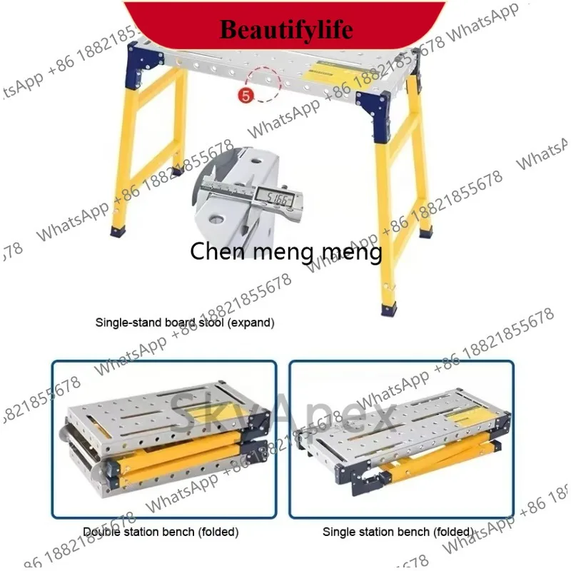 z189 Heavy-duty Folding Scaffolding  Painter's Ladder  Suitable for Plastering  Ceiling Work  Wall Painting and Renovation