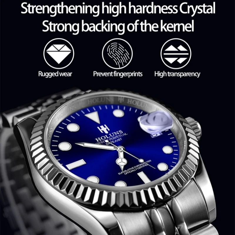 HOLUNS Mens Watch Japan MIYOTA Quartz Movt Male Business Date Wristwatch 5ATM Waterproof Casual watches Relogio Masculino