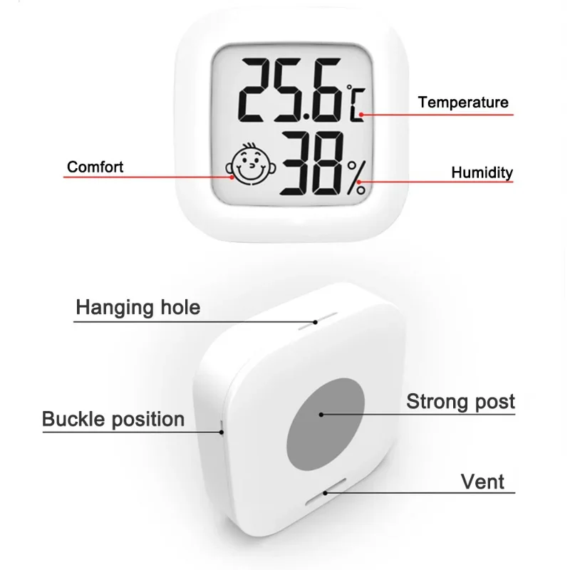 Mini LCD Digital Thermometer Hygrometer Indoor Room Electronic Temperature Humidity Meter Sensor Gauge Weather Station for Home