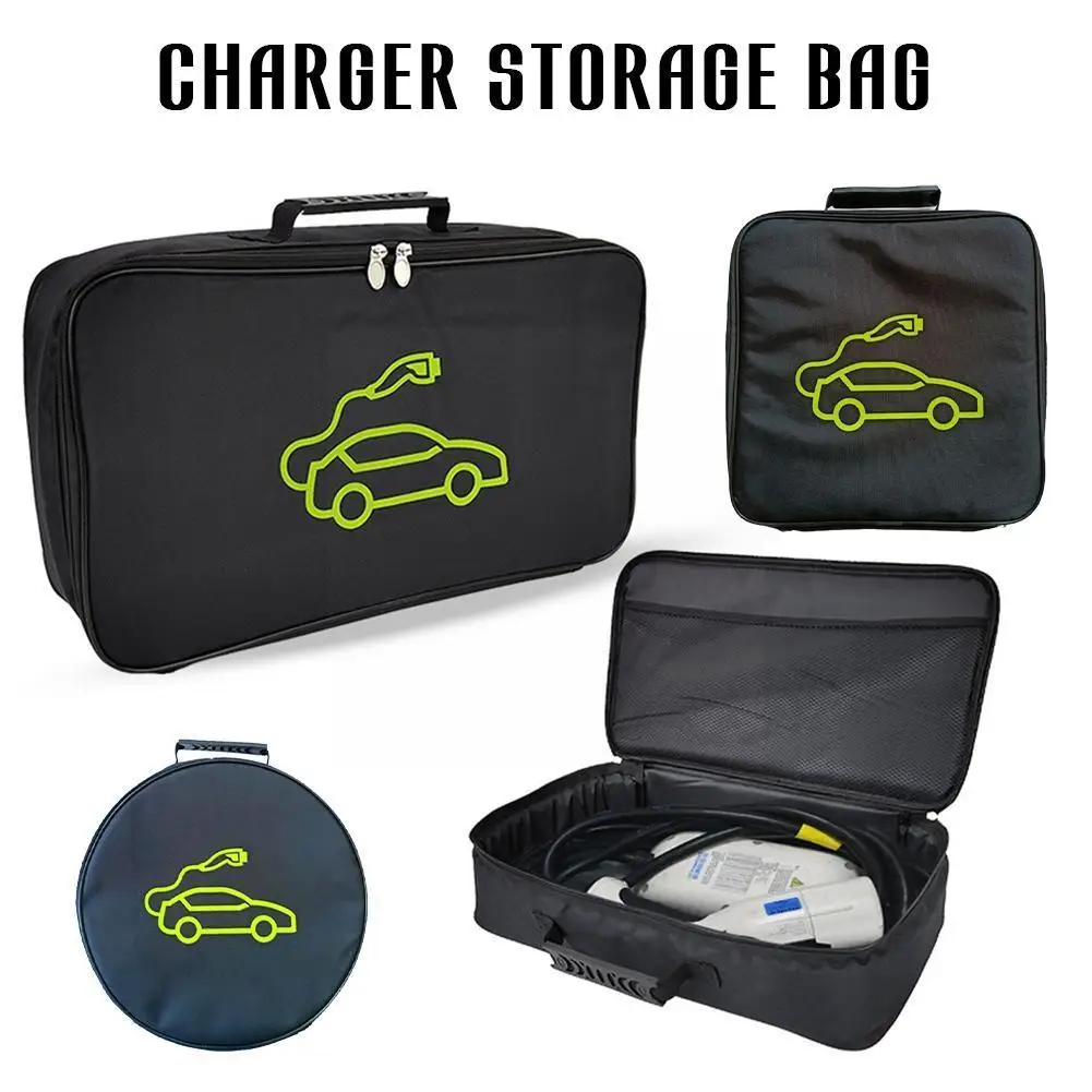 Car Charging Cable Storage Bag Carry Bag For Electric Vehicle Charger Plugs Sockets Jumper Cables Equipment Container J1z5