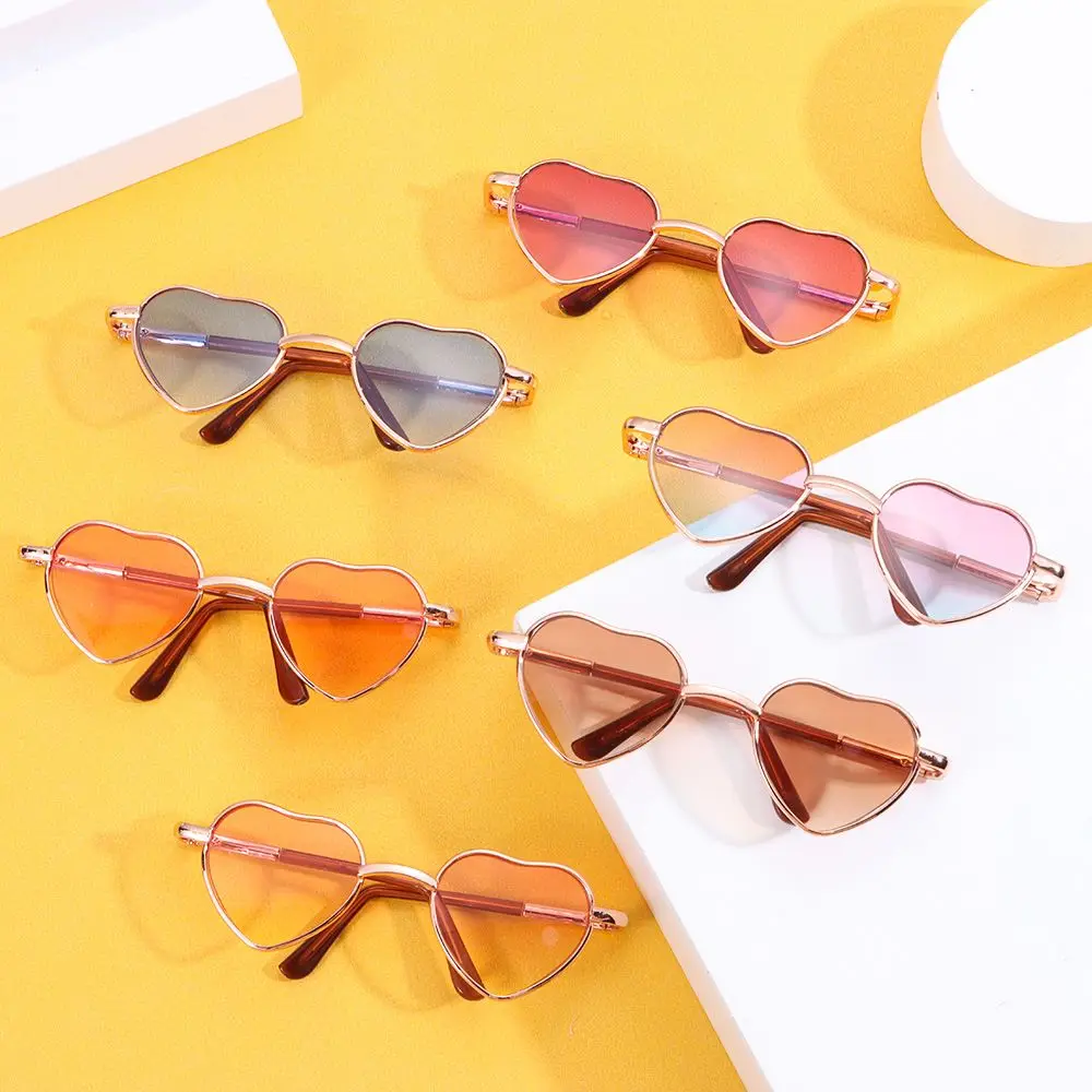 

6 цветов, аксессуары, мини-плюшевая кукла для кукол 20 см, плюшевые куклы, очки, милые очки в форме сердца, одежда