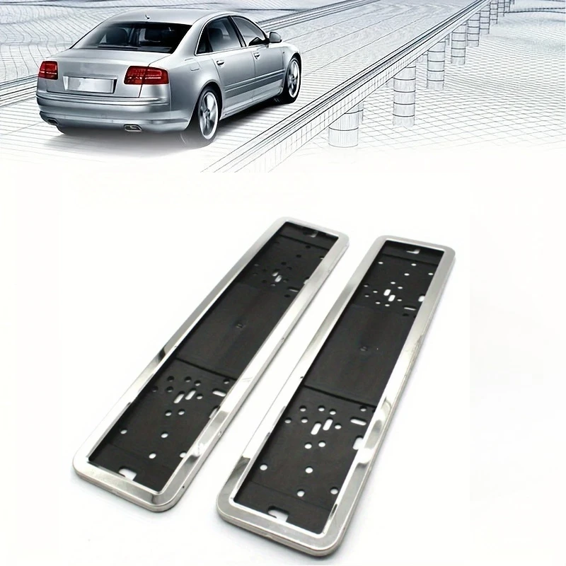 

2pcs stainless steel EU license plate number bracket frame front and rear EU brand