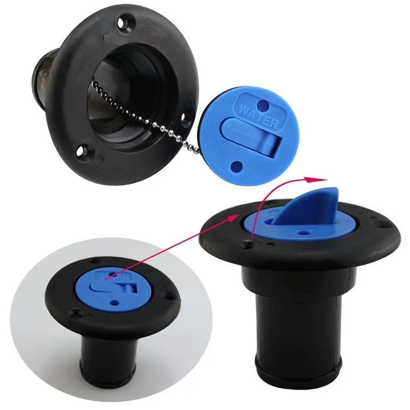 ABS Plastic Fuel & Water Deck Fill Cap, Boat RV Water Tank Inlet, Marine Fuel Tank Filler Cap for Yacht Speedboat