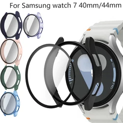 Glass+PC Case for Samsung Galaxy Watch 7/FE 40 44mm All-Around Screen Protector Bumper With Tempered Glass for Galaxy Watch FE